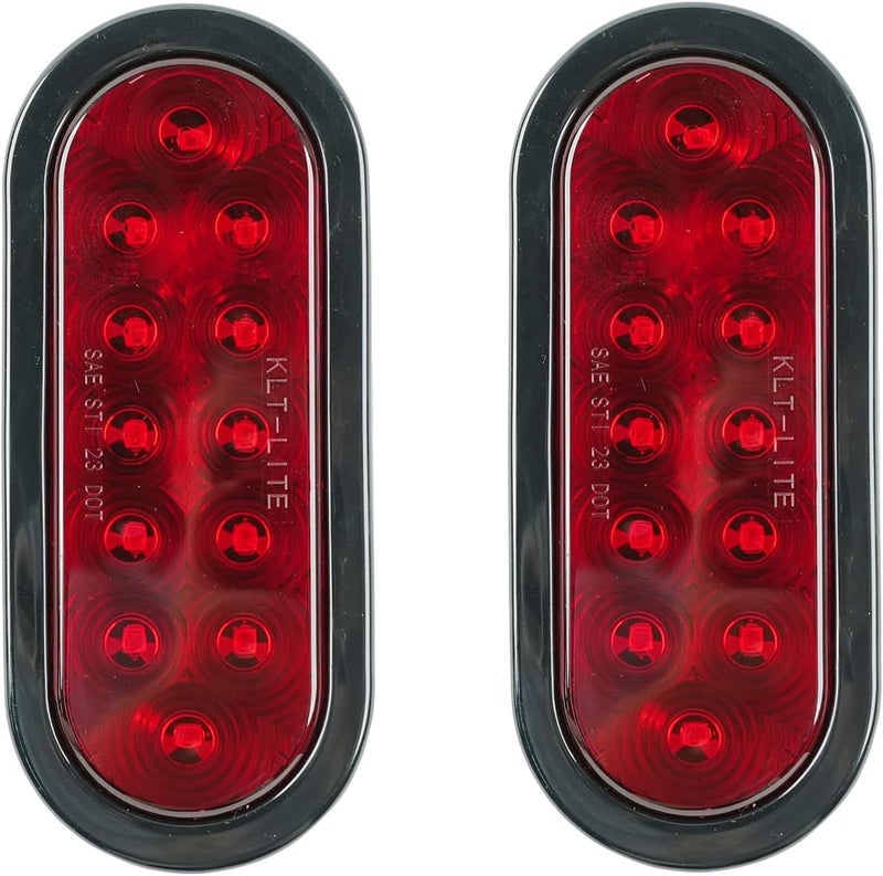 fouwick 6“ Oval 12V LED Trailer tail lights,12LED Submersible Light for boat utility trailer Truck RV,2 Pack,IP65 Waterproof - Image 1